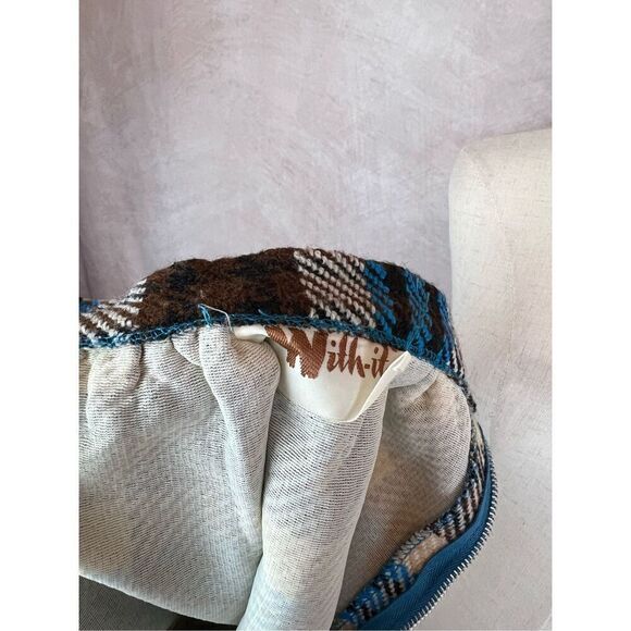 Vintage Mod Plaid Wool Skirt 1970s - Picture 5 of 5